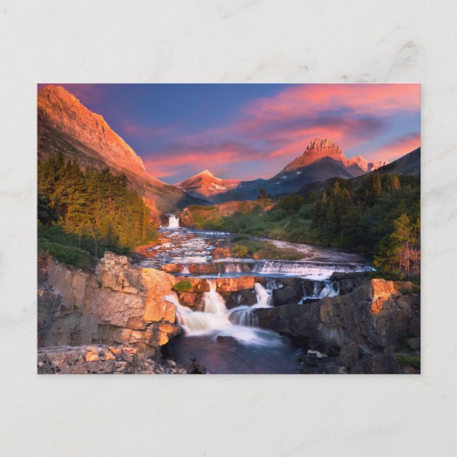 Sonnenaufgang über Swiftcurrent Creek Postkarte (Vorderseite)