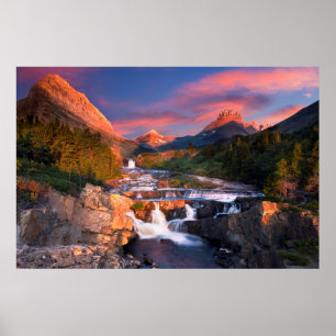 Sonnenaufgang über Swiftcurrent Nebenfluss Poster