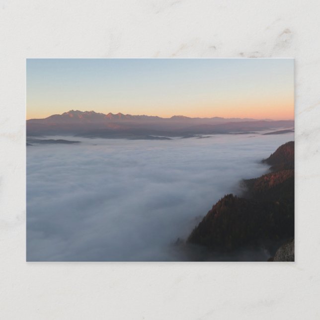 Sonnenaufgang über Tatras Postkarte (Vorderseite)