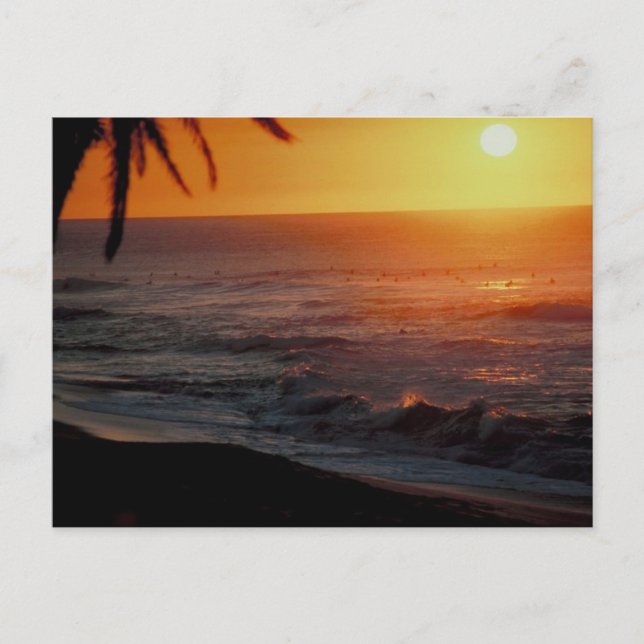 Sonnenaufgang über Wasser Postkarte (Vorderseite)