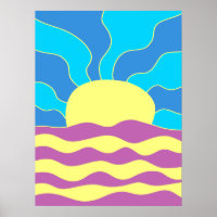 Sonnenaufgang und Wave Abstrakte Kunst