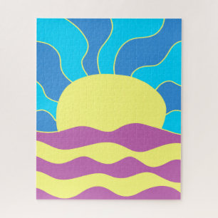 Sonnenaufgang und Wave Abstrakte Kunst Puzzle