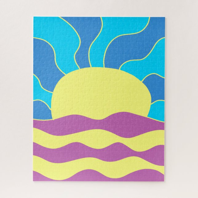 Sonnenaufgang und Wave Abstrakte Kunst Puzzle (Vertikal)