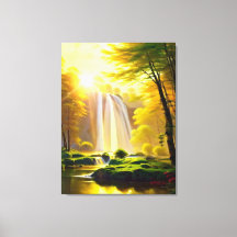 Sonnenaufgang Wasserfall Bäume Fluss Schöne Landsc