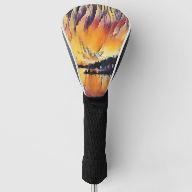 Sonnenaufgang Wasserfarbe Kroatien auf der Insel S Golf Headcover (Vorderseite)