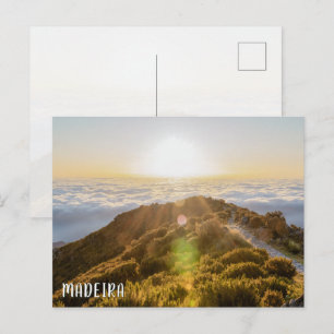 Sonnenaufgang & Wolken in Madeira, Pico Ruivo Reis Postkarte
