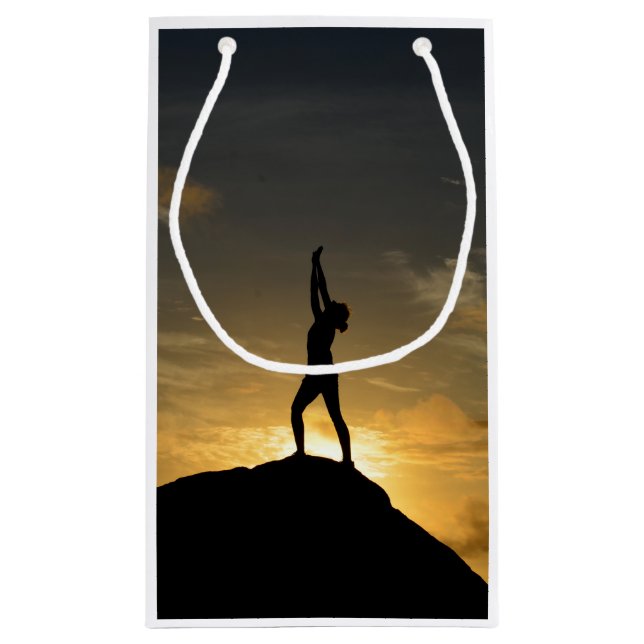 Sonnenaufgang-Yoga Kleine Geschenktüte (Rückseite)