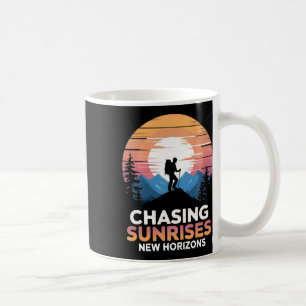 Sonnenaufgänge jagen Neue Horizonte Outdoor-Wander Kaffeetasse