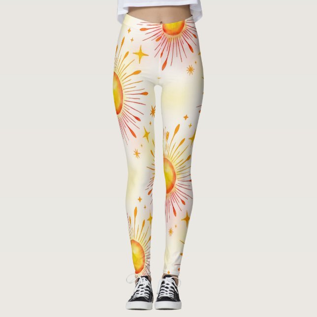 Sonnenaufgänge Nahtloses Muster Leggings (Vorderseite)