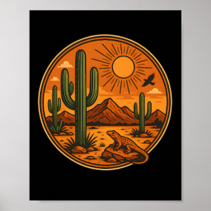 Sonnenaufgangs-Berg-Natur Retro-Wanderung Outdoor- Poster