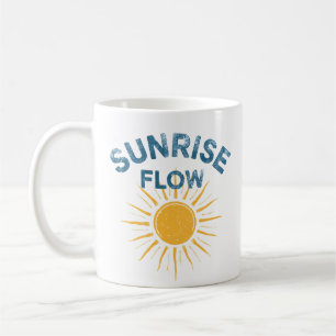 Sonnenaufgangs-Flow Retro-Sonne-Grafik Vinyasa Yog Kaffeetasse