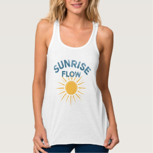 Sonnenaufgangs-Flow Retro-Sonne-Grafikdruck Vinyas Tank Top