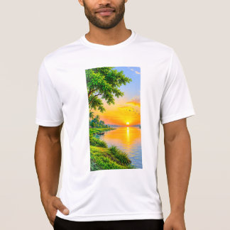 Sonnenaufgangs-Flusslandschaft T-Shirt