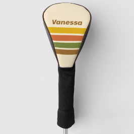 Sonnenaufgangs-Klee über Streifen mit Namen Golf Headcover