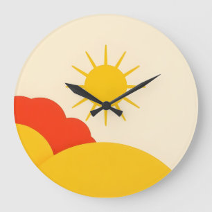 Sonnenaufgangs-Uhr Große Wanduhr