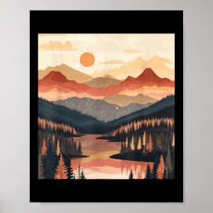 Sonnenaufgangsberg Natur Wandern Camping Outdoor M Poster