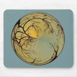 Sonnenaufgangsblase mit Baum Mousepad