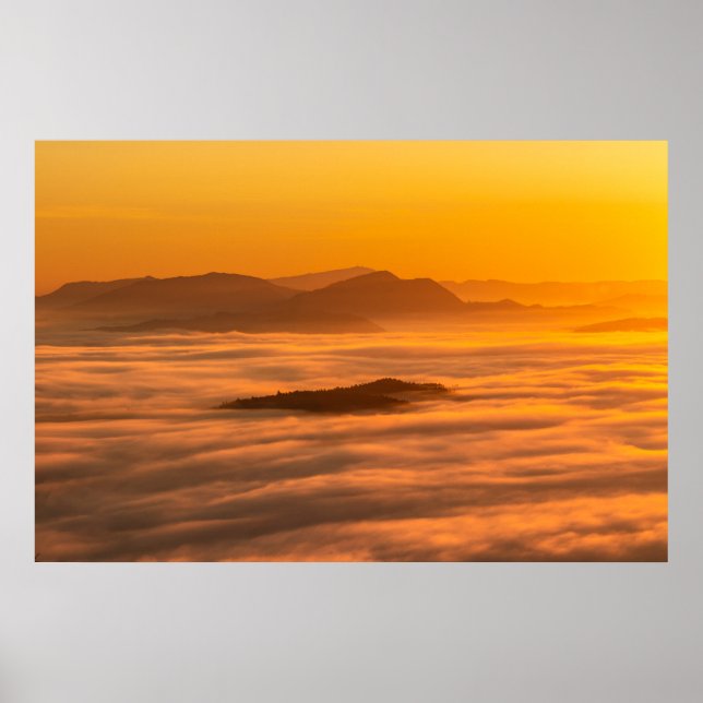 Sonnenaufgangsfarben und Wolken Poster (Vorne)