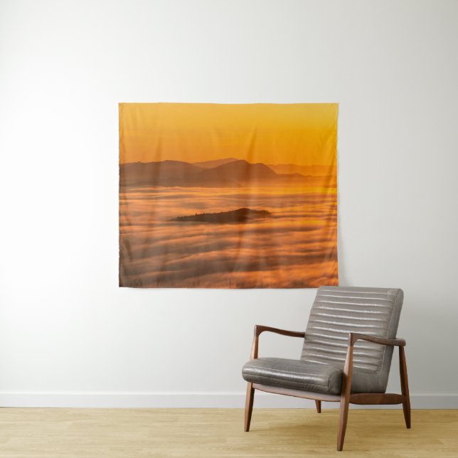 Sonnenaufgangsfarben und Wolken Wandteppich (Beispiel (Horizontal))