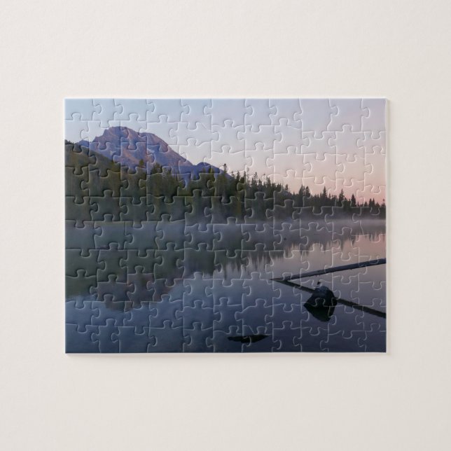 Sonnenaufgangsreflexion am String Lake II Puzzle (Horizontal)
