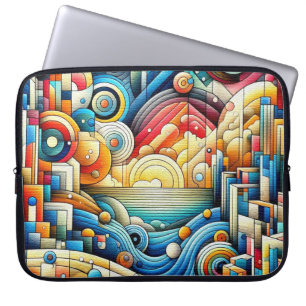 Sonnenaufgangsstadt laptopschutzhülle