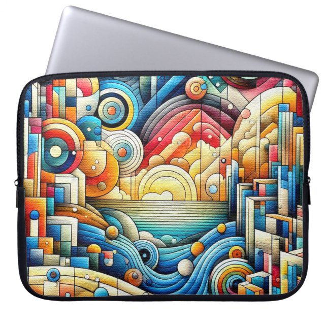 Sonnenaufgangsstadt  laptopschutzhülle (Vorderseite)