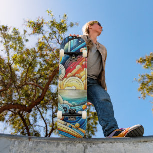 Sonnenaufgangsstadt skateboard