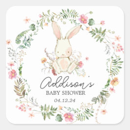 Sonnenaufkleber, Kaninchenaufkleber, Geburtstagsau Quadratischer Aufkleber