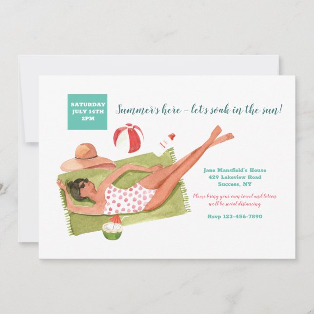 Sonnenbad Einladung (Vorderseite)