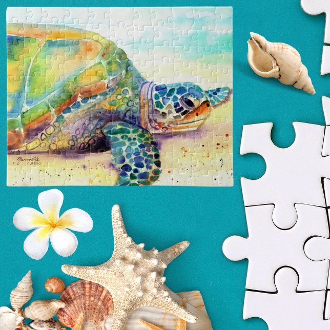 Sonnenbad Hawaiian Sea Turtle Jigsaw Puzzle (Von Creator hochgeladen)