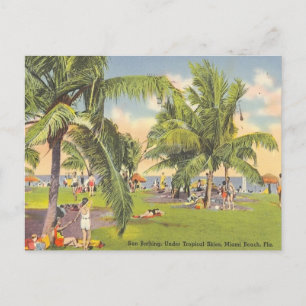 Sonnenbaden, Tropischer Himmel, Miami Beach, Flori Postkarte