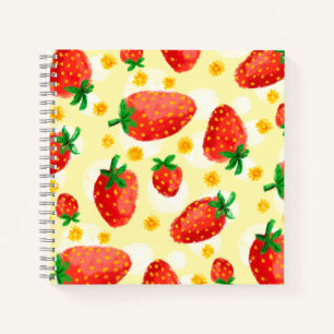 Sonnenbeleuchtete Erdbeeren & Daisies Notizbuch