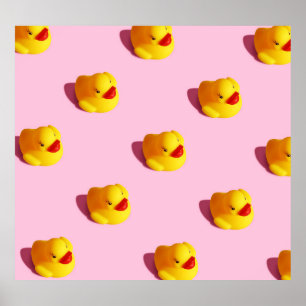 Sonnenbeleuchtete Gummiente, minimale Tapete Poster