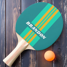 Sonnenbeleuchtete Kundgebung Streifen mit Namen Tischtennis Schläger