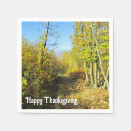 Sonnenbeleuchtete Wälder im Herbst - Personalisier Serviette