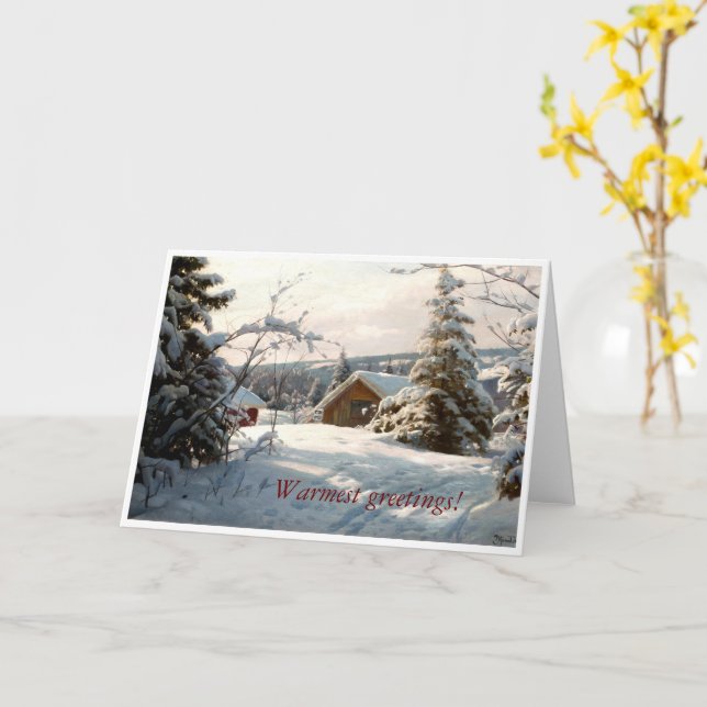 Sonnenbeleuchtete Winterlandschaft von Peder Mork  Karte (Gelbe Blume)