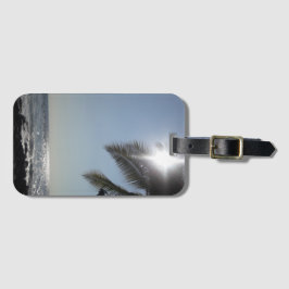 Sonnenbeleuchteter Palmenbaum Gepäckanhänger