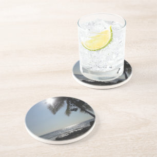 Sonnenbeleuchteter Palmenbaum Getränkeuntersetzer