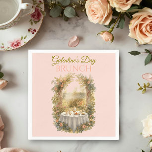 Sonnenbeschatteter Rokoko-Garten-Galentine-Brunch- Serviette