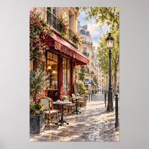Sonnenbeschienene europäische Straßenwandkunst mit Poster