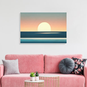 Sonnenbeschienene Küste abstraktes Kunstwerk Leinwanddruck