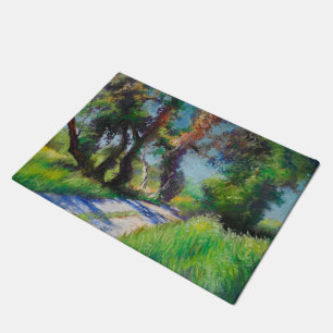 Sonnenbeschienene Olivenhaine-Pastell-Landschaft Fußmatte