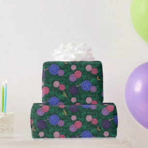 Sonnenbeschienener Hortensien-Garten Zinn Mittel Geschenkpapier