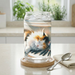 Sonnenbeschienetes Klavier Katzen Cottagecore Trau Dosenglas