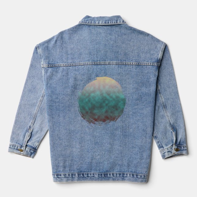 Sonnenbeschleierter Nebel Jeansjacke (Rückseite)