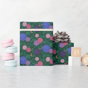Sonnenbeschwingene Schmetterlings-Hortensien-Garte Geschenkpapier