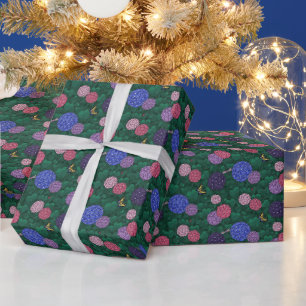 Sonnenbeschwingter Schmetterlings-Hortensien-Garte Geschenkpapier