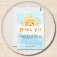 Sonnenblaue Babyparty Dankeschön