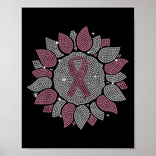 Sonnenblende Sonnenblume Rosa Ribbon Brustkrebs Aw Poster