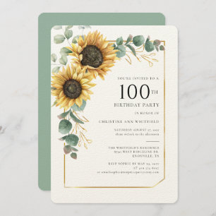 Sonnenblume 100. Geburtstag Einladung